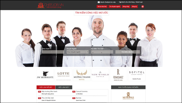 chefjob kenh thong tin viec lam nha hang khach san