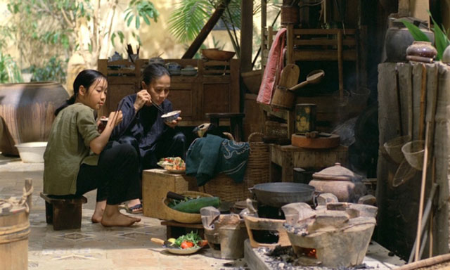 goc bep viet trong mui du du xanh