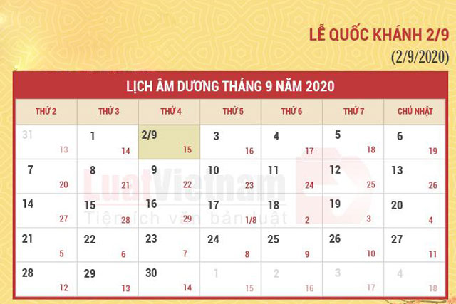 nghỉ lễ Quốc Khánh 2020