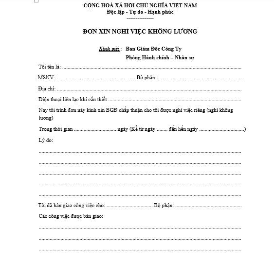 mau don nghi viec khong luong