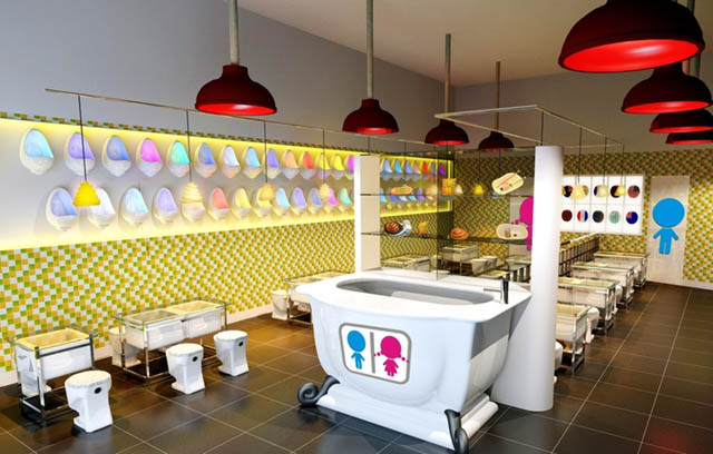 nha hang modern toilet su dung ban ghe la bon cau bon tam