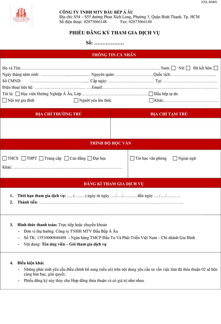 phieu dang ky ung vien